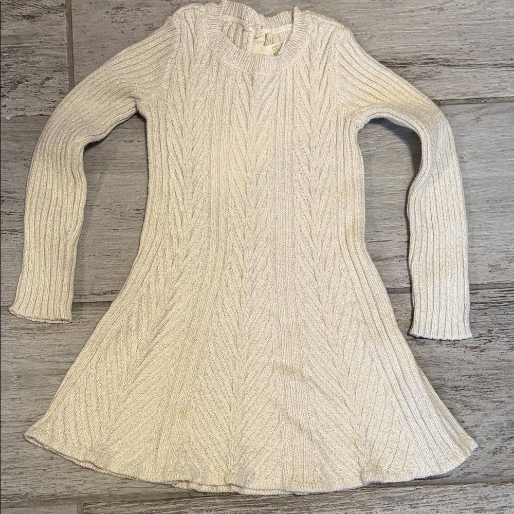 Crazy 8s Cozy Cream Knit Kids Dress 4T